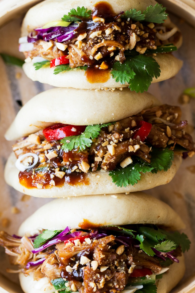 vegan bao buns row