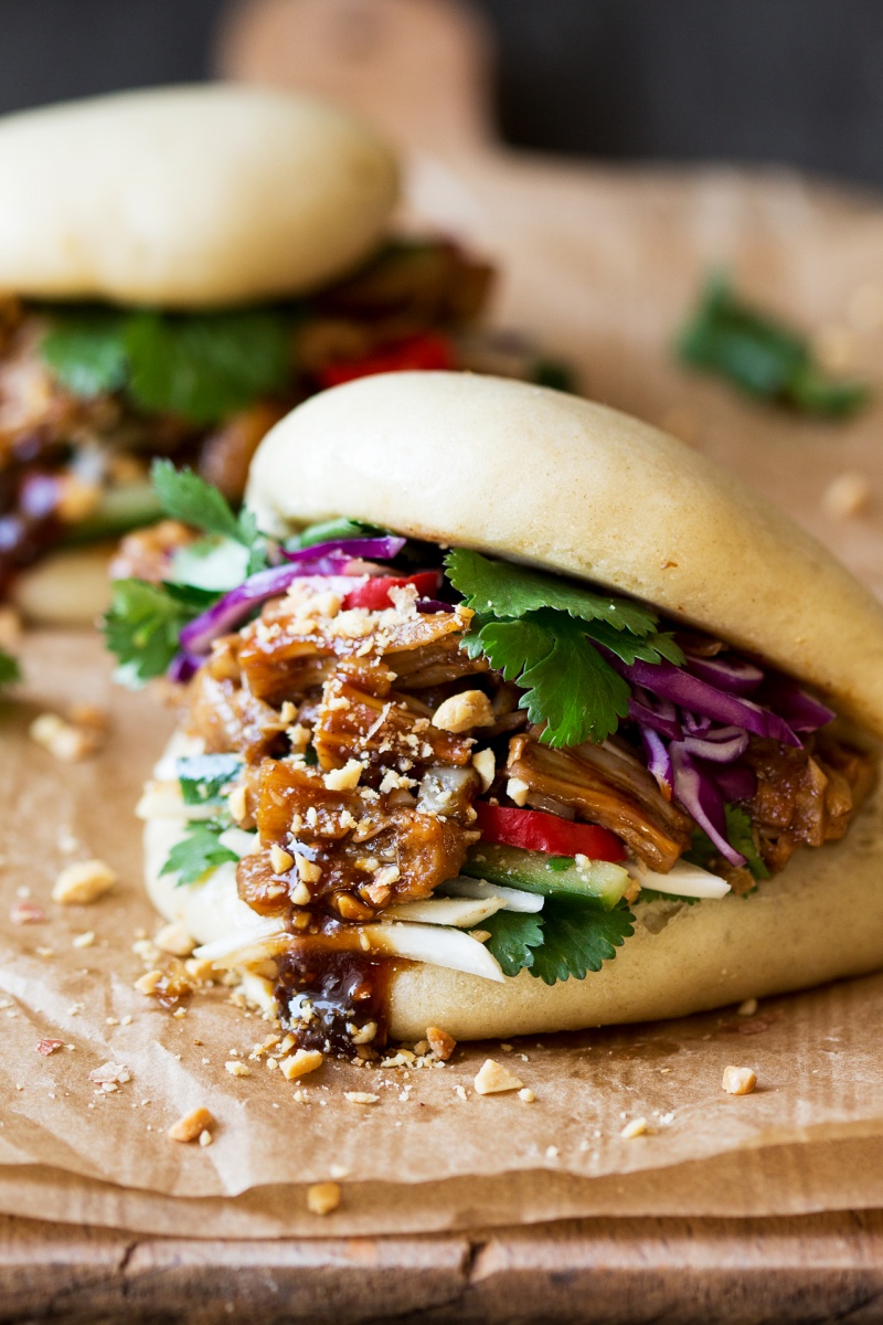 Vegan bao buns with pulled jackfruit Lazy Cat Kitchen