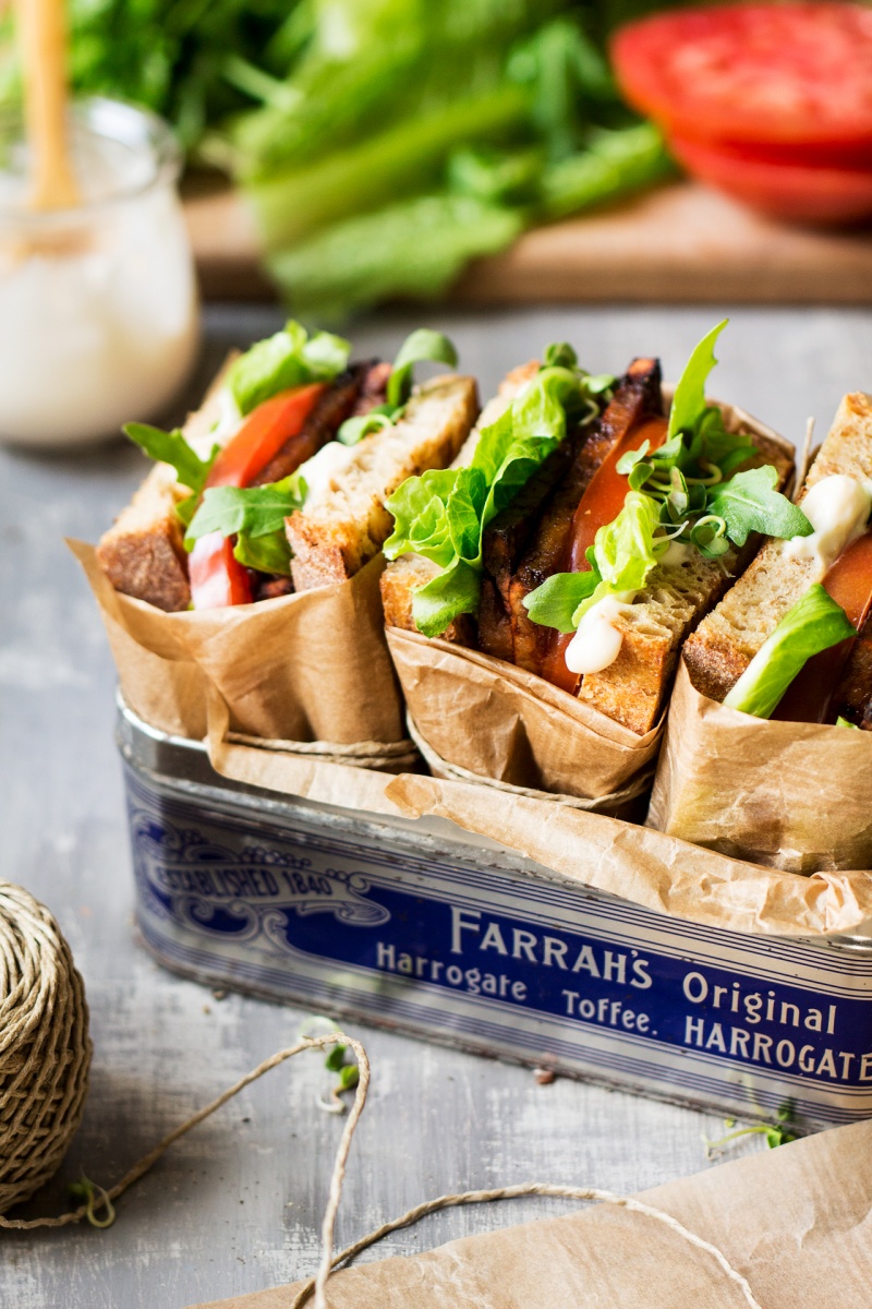 vegan blt sandwich box