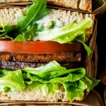 Vegan BLT sandwich with aquafaba mayo-image
