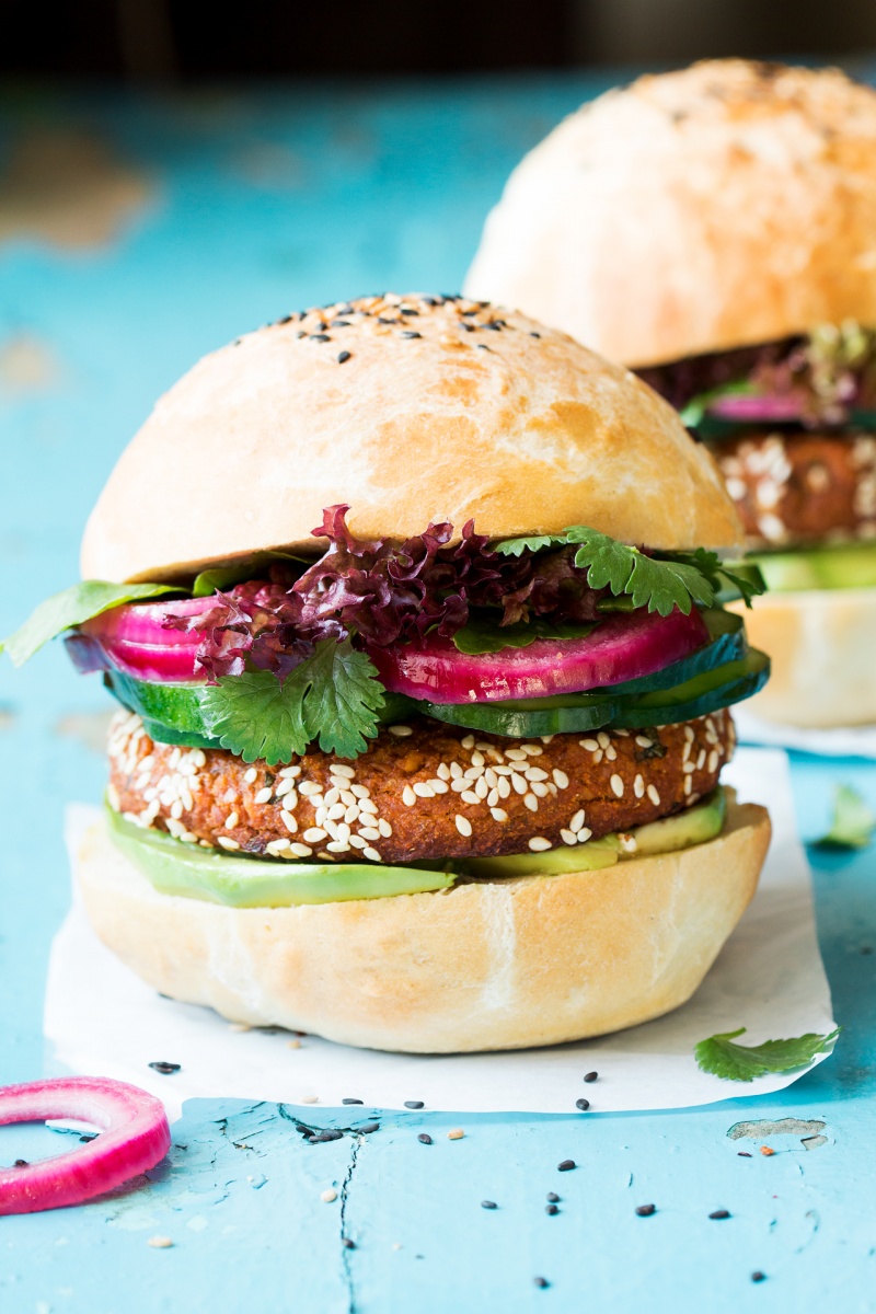 Vegan chickpea burgers - Lazy Cat Kitchen