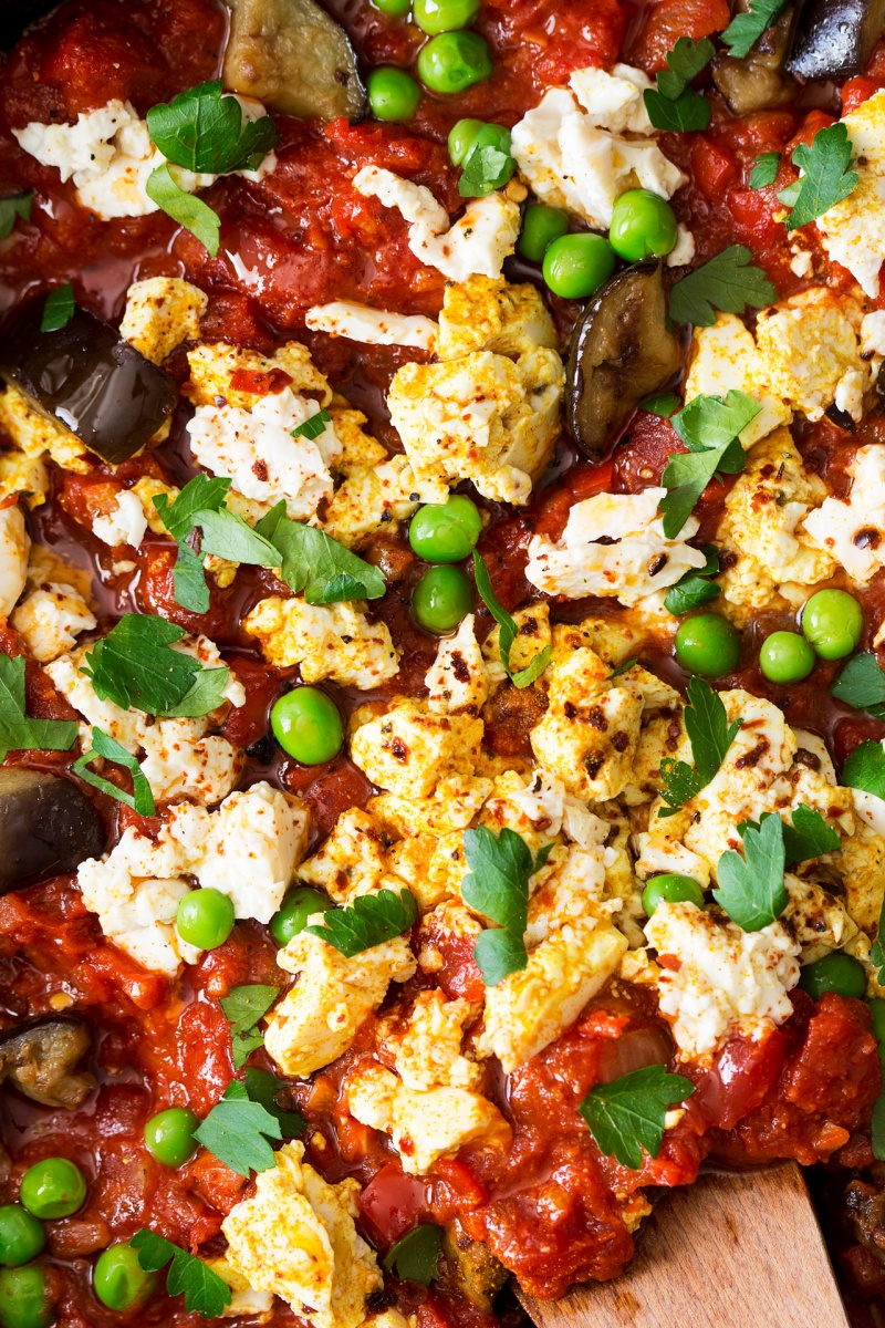 vegan shakshuka close up