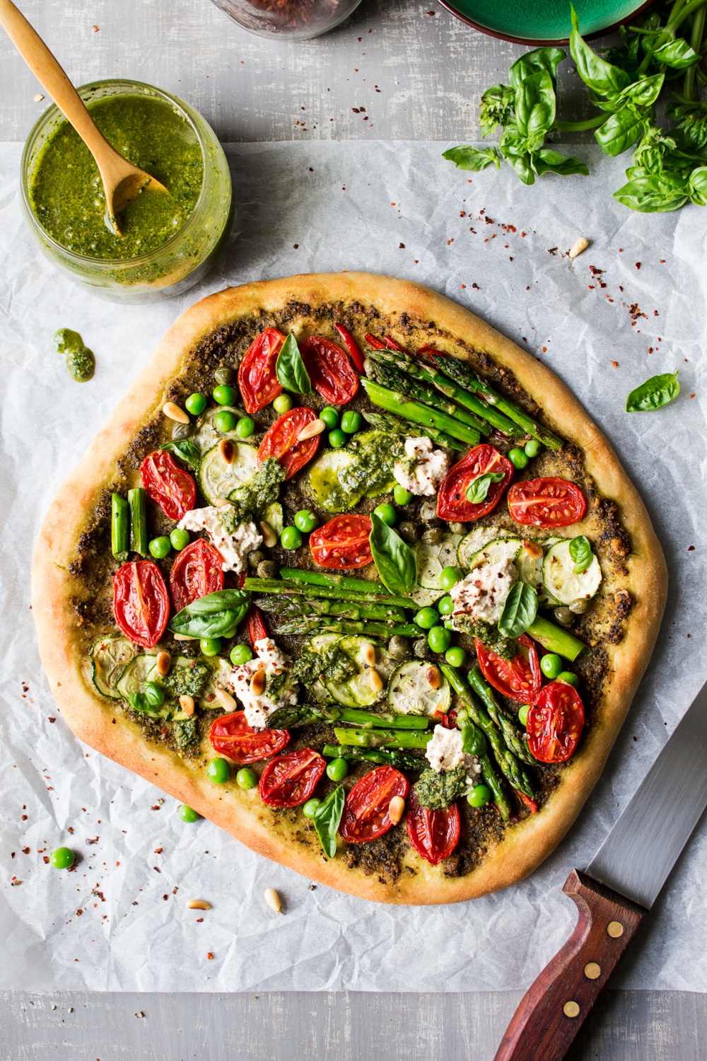 Spring cheeseless pizza - Kitchen