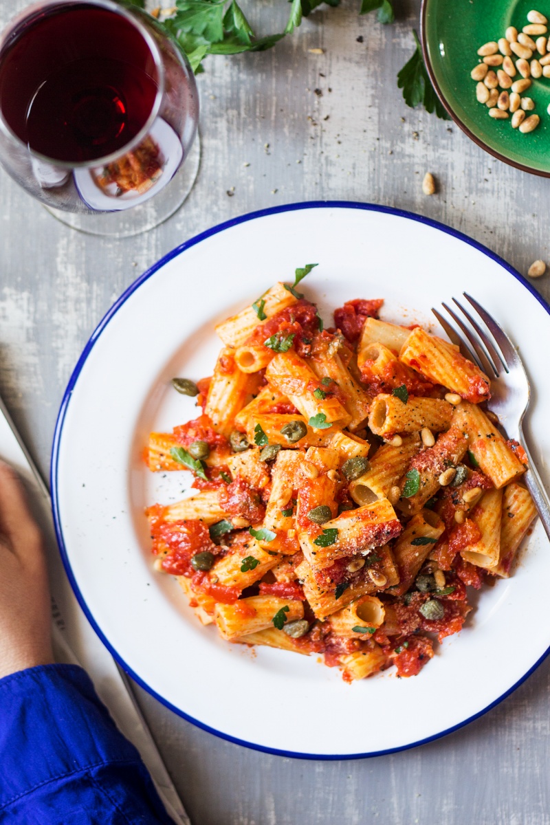 vegan rigatoni lunch