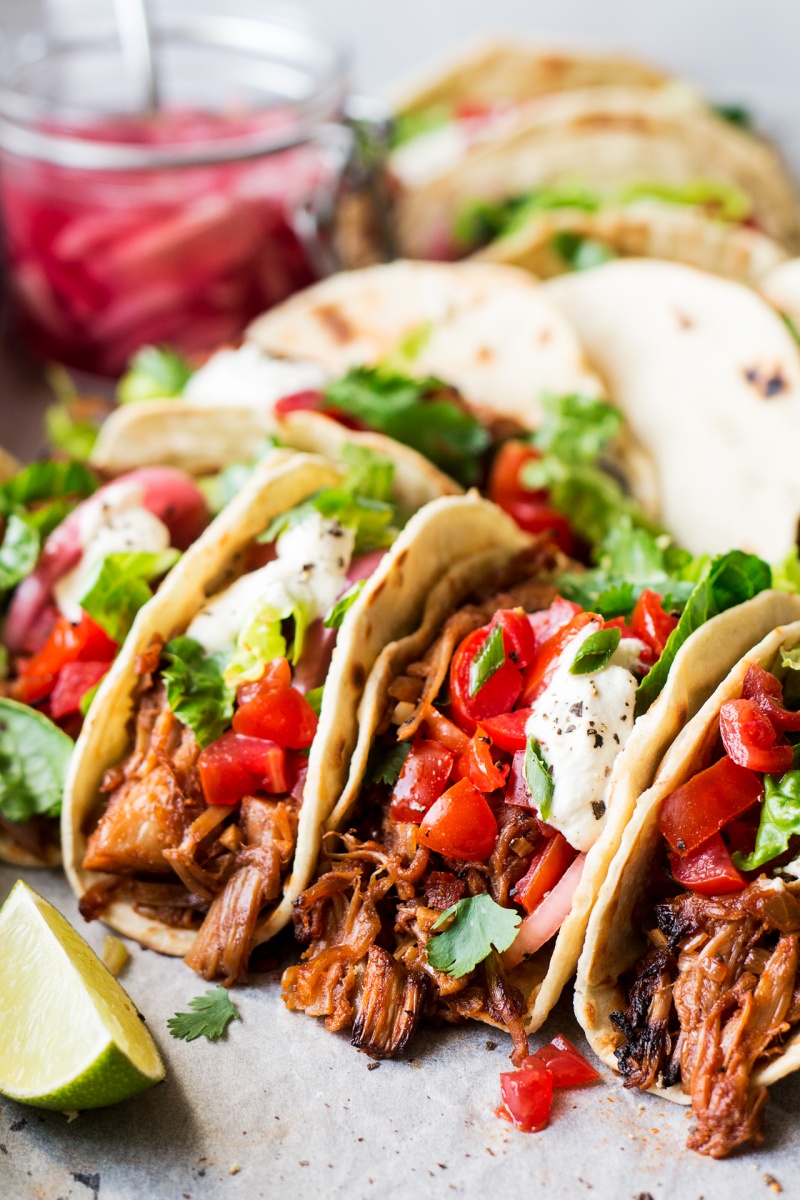 pulled jackfruit tacos lunch