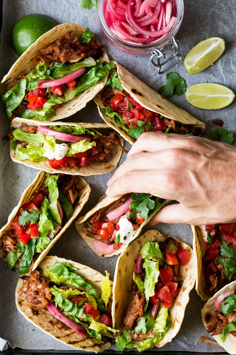 Pulled jackfruit tacos Lazy Cat Kitchen