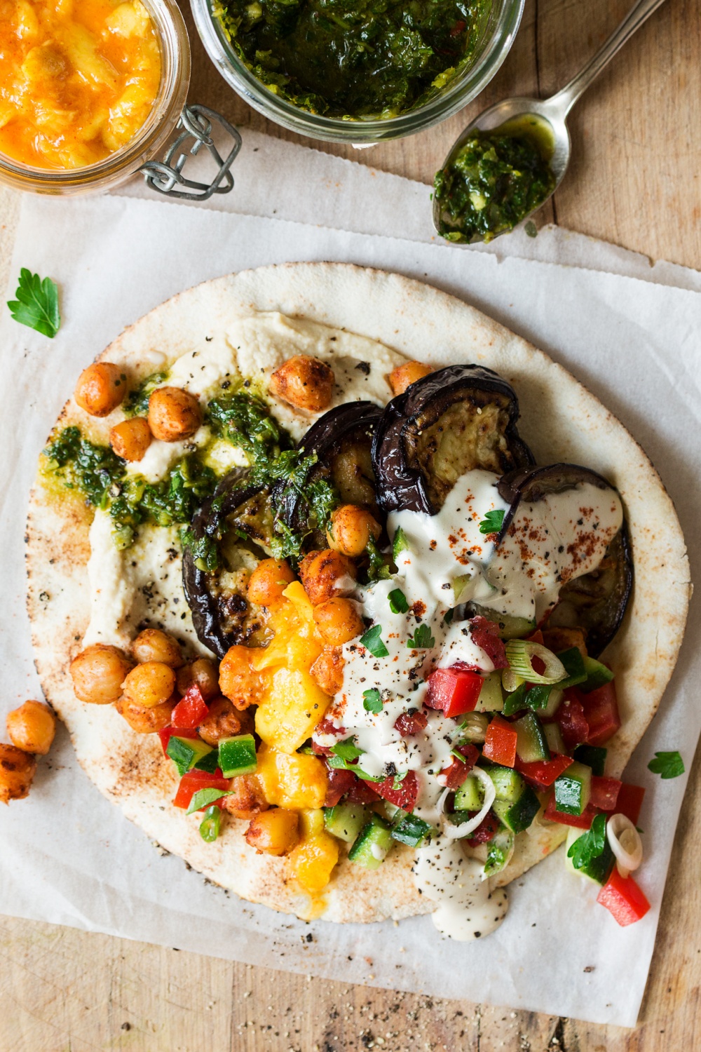 Sabih with spiced chickpeas - Lazy Cat Kitchen