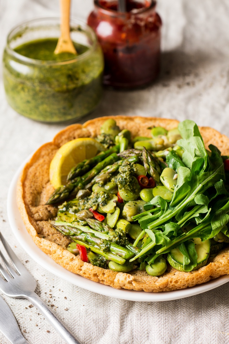 vegan chickpea pancake portion