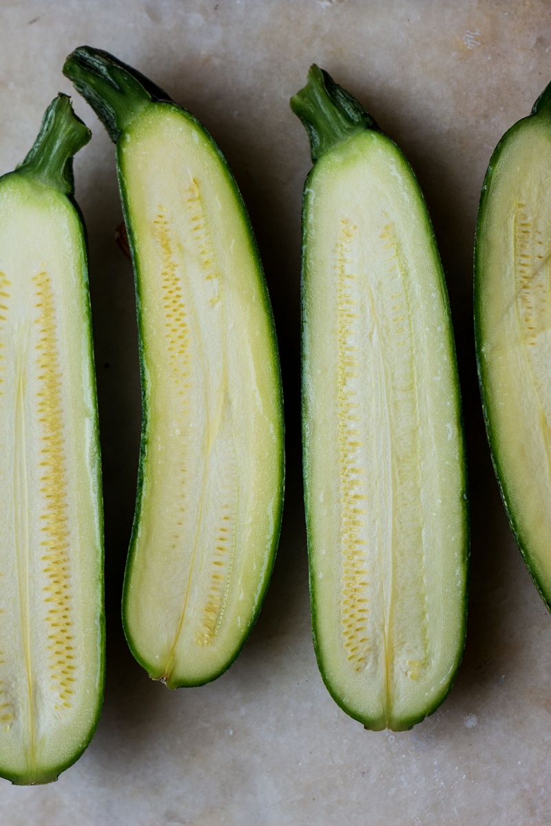 vegan zucchini boats preparation