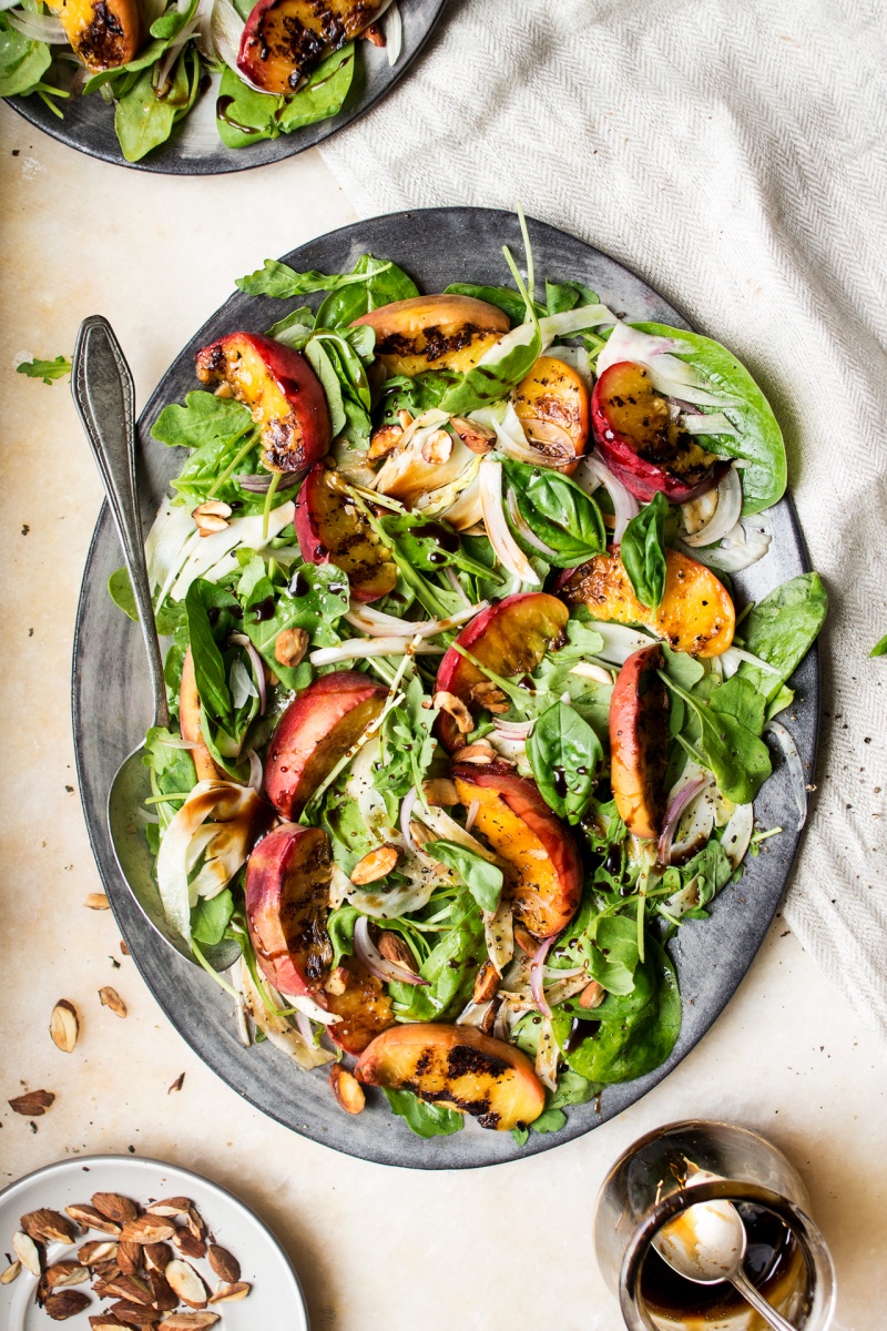 peach salad maple balsamic glaze