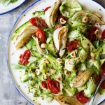 Pesto zoodle salad with roasted fennel and tomatoes-image