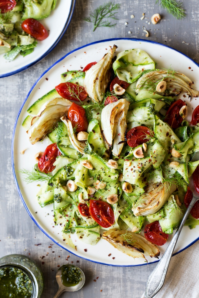 pesto zoodle salad