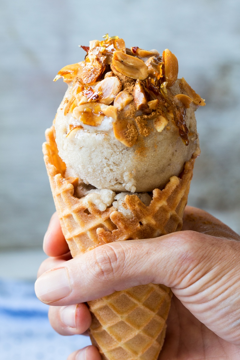 vegan banana ice cream cone