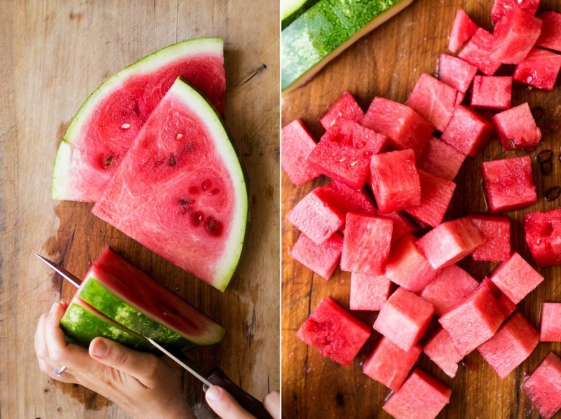 cutting watermelon