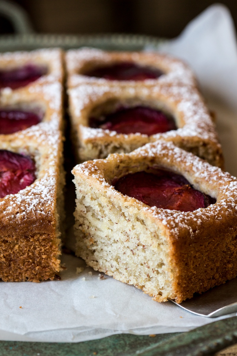 vegan german plum cake cross section