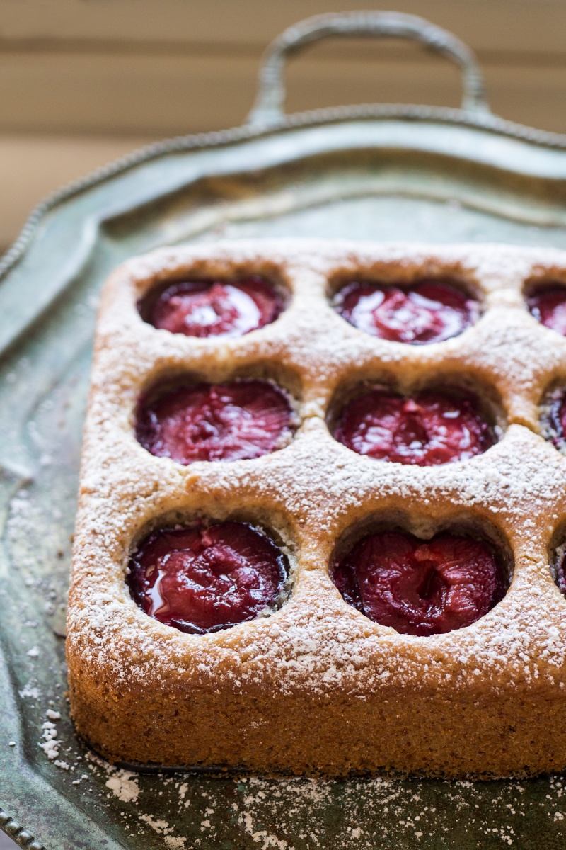 vegan german plum cake side