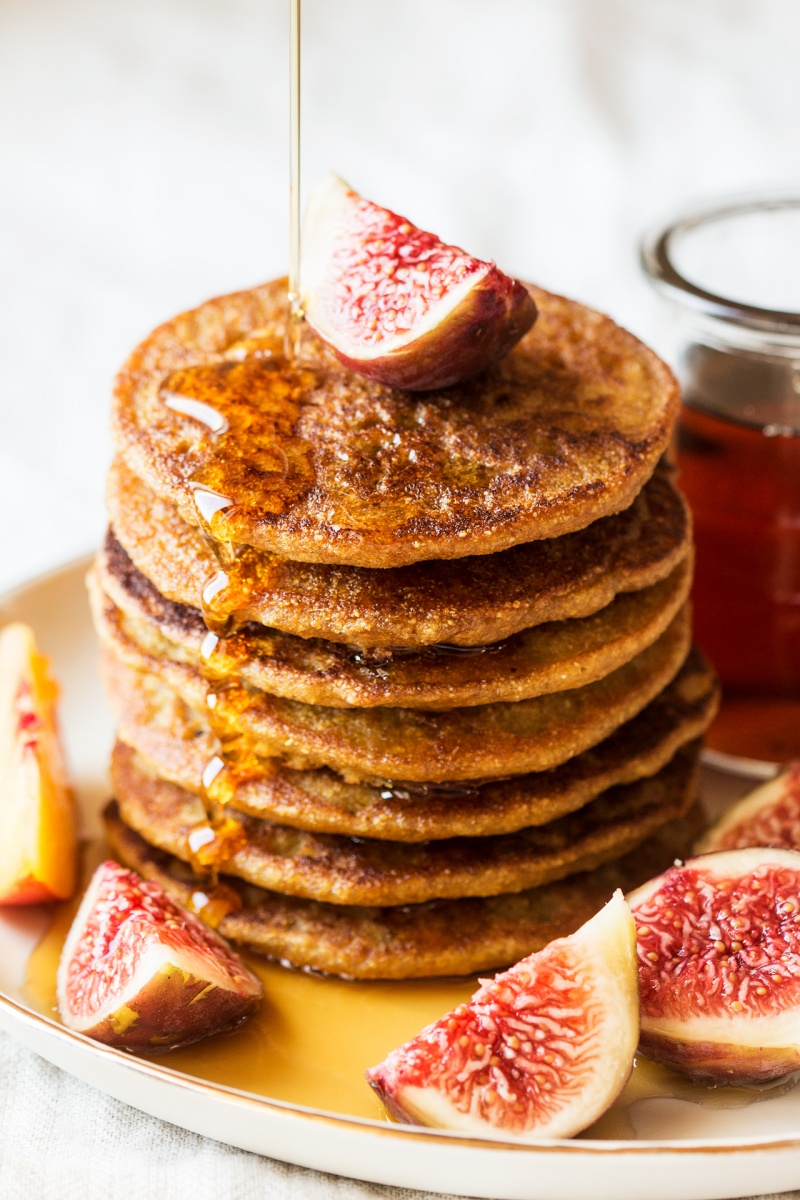 vegan quinoa pancakes stack