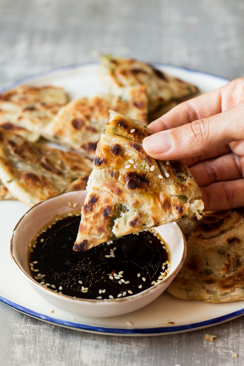 vegan scallion pancakes dipping