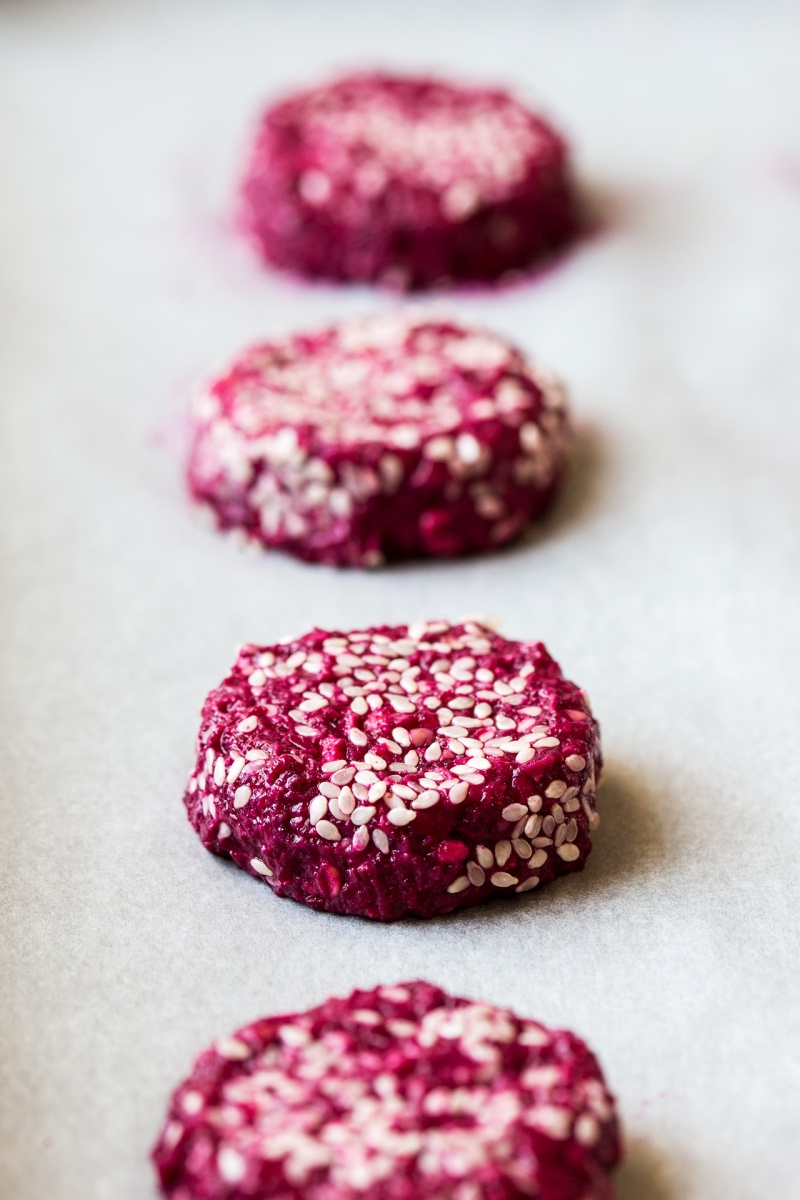 beetroot falafels raw