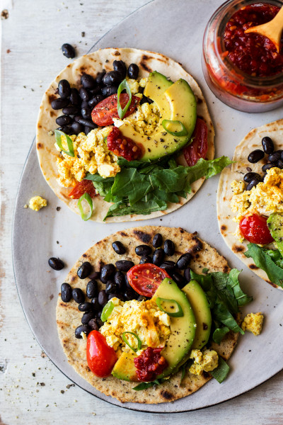 vegan breakfast tacos portion