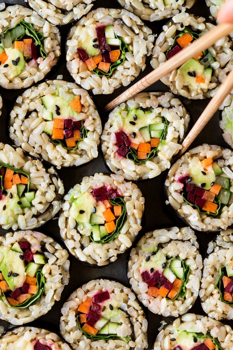 vegan brown rice sushi