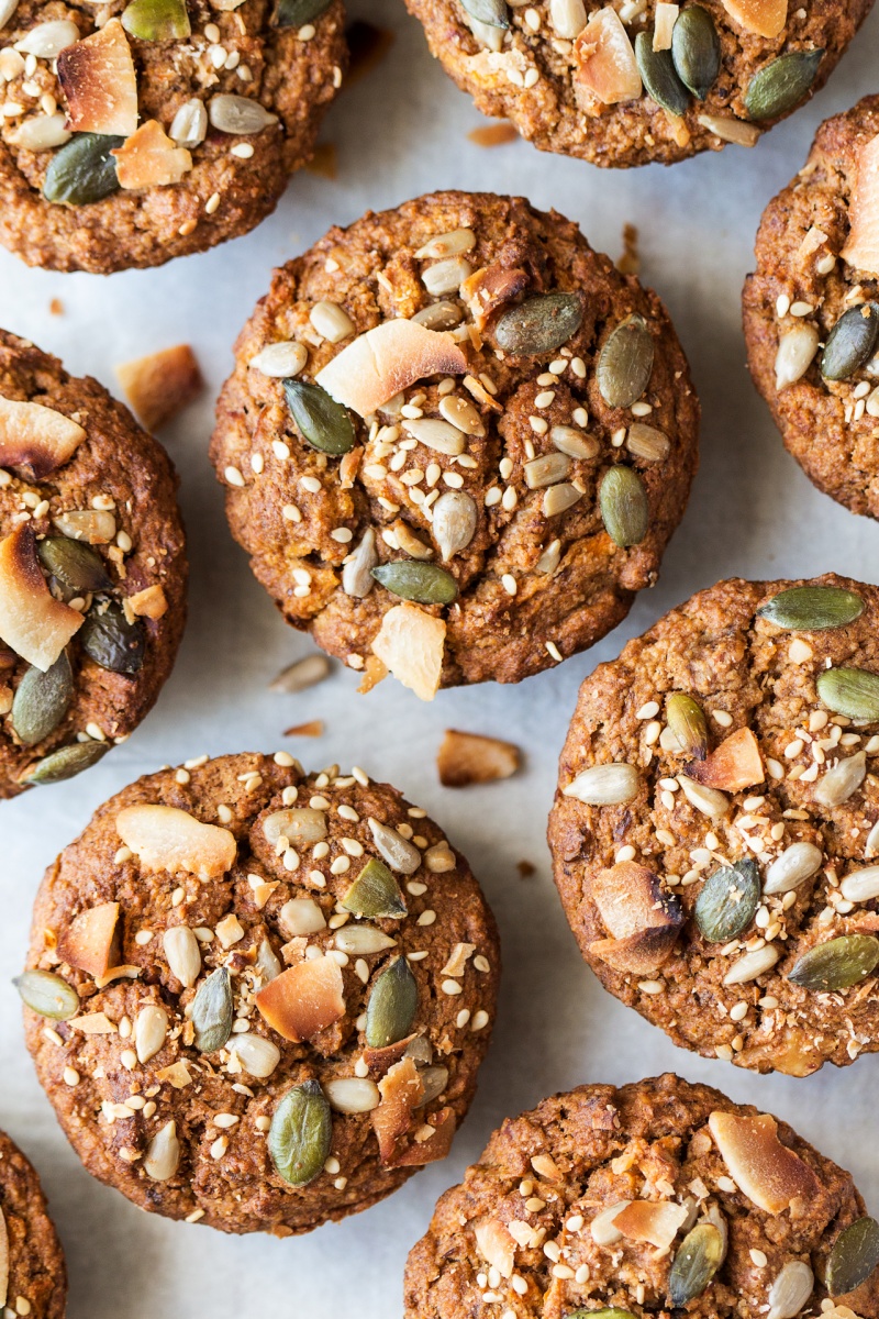 vegan carrot muffins top down