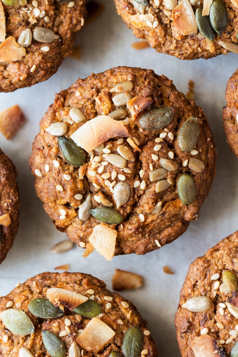 vegan carrot muffins top down macro