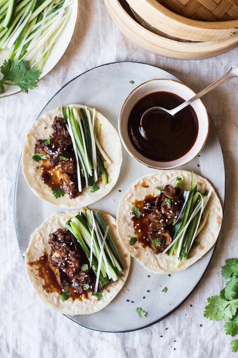 vegan duck pancakes platter