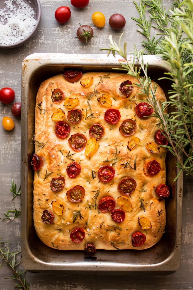 vegan focaccia baked