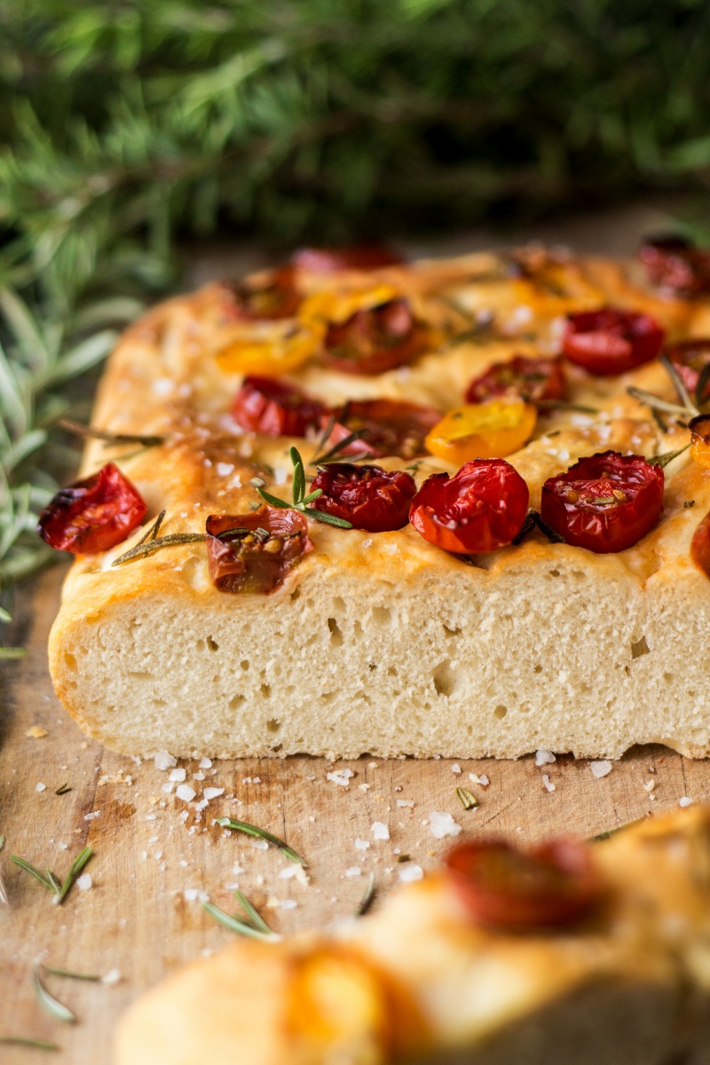 vegan focaccia cross section