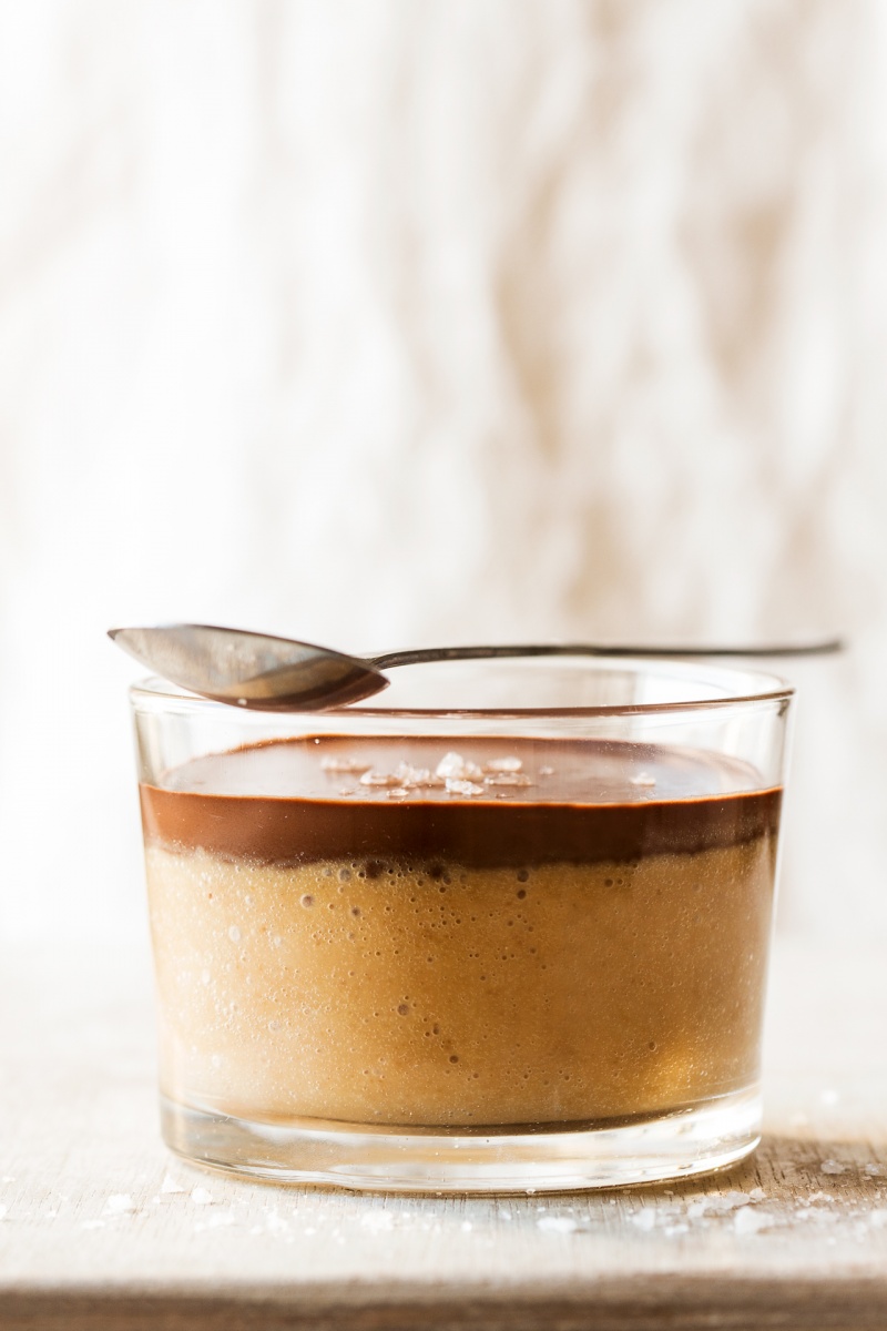 vegan peanut butter mousse close up