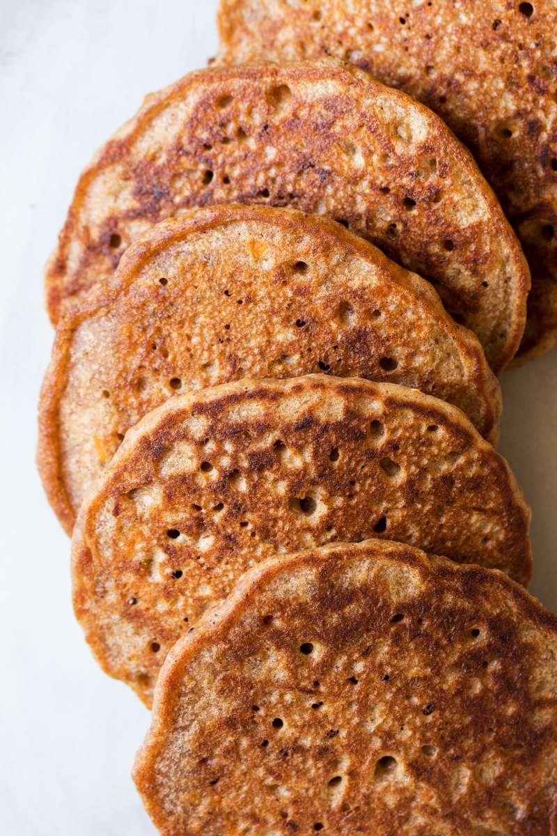 Vegan carrot pancakes with maple caramel - Lazy Cat Kitchen