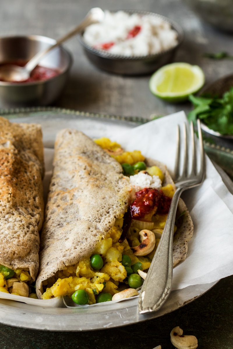 vegan masala dosa side