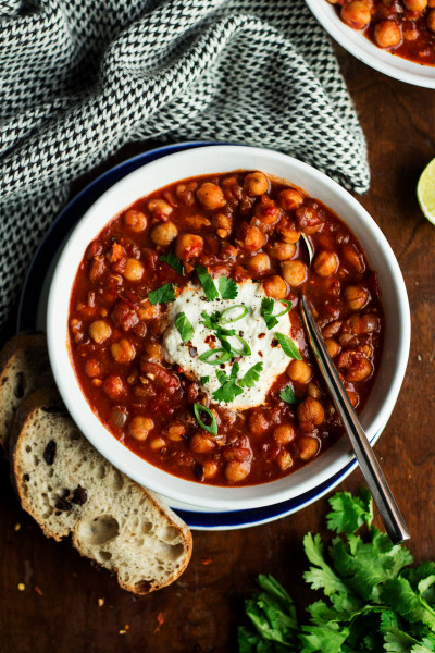 vegan chickpea stew lablabi portion