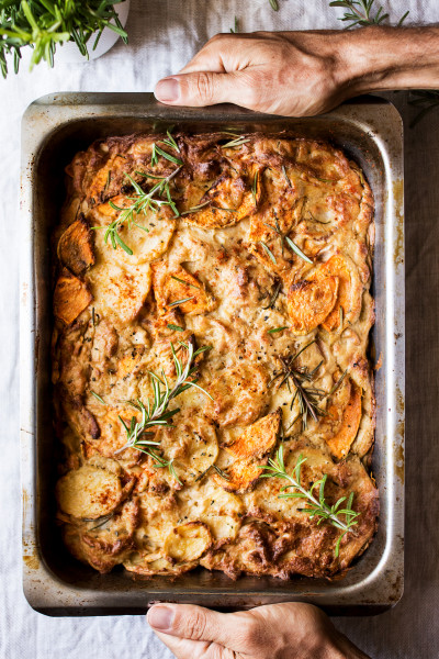 Vegan dauphinoise potatoes