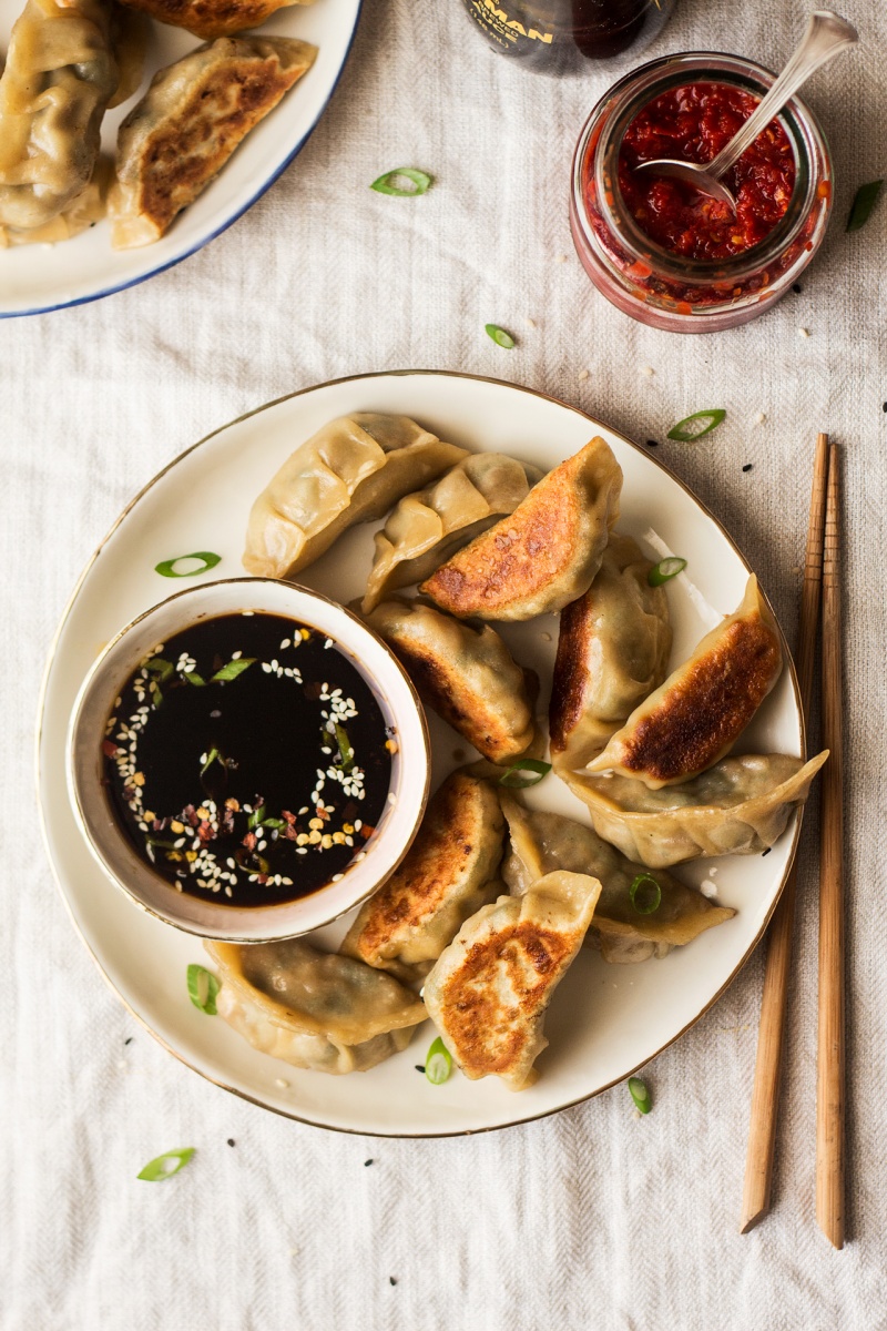 vegan potstickers lunch