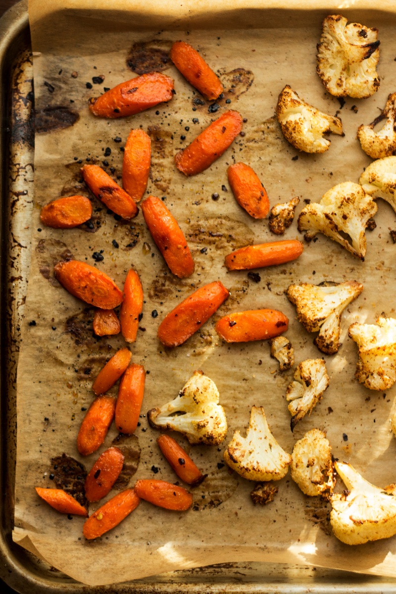 vegan roasted vegetables tray