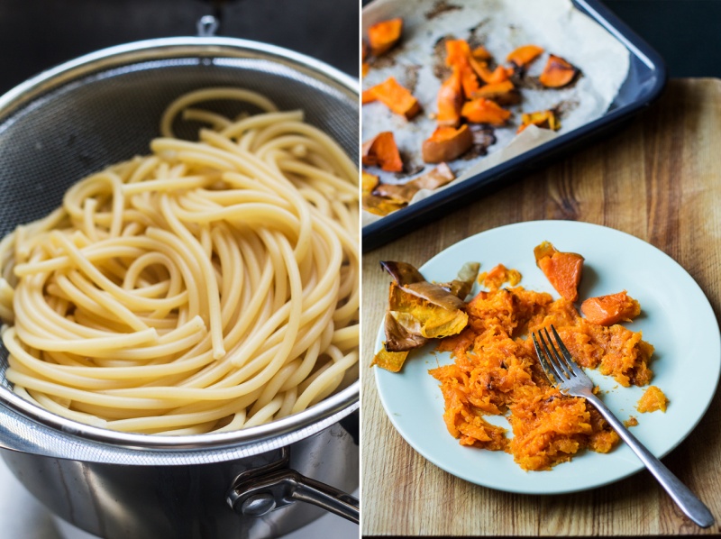 miso pumpkin pasta prep