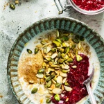 Amaranth porridge with raspberry chia jam-image