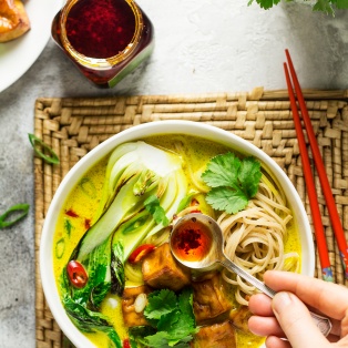 ginger turmeric broth chilli oil