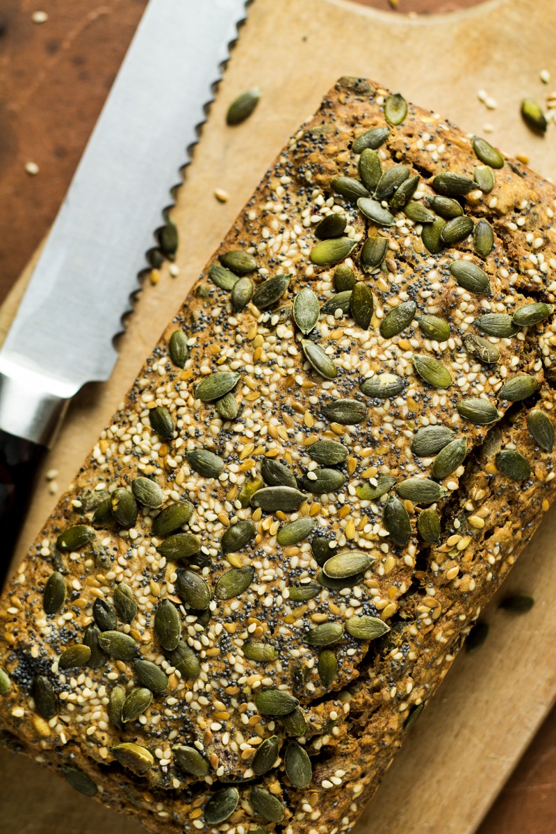 gluten free multiseed bread baked