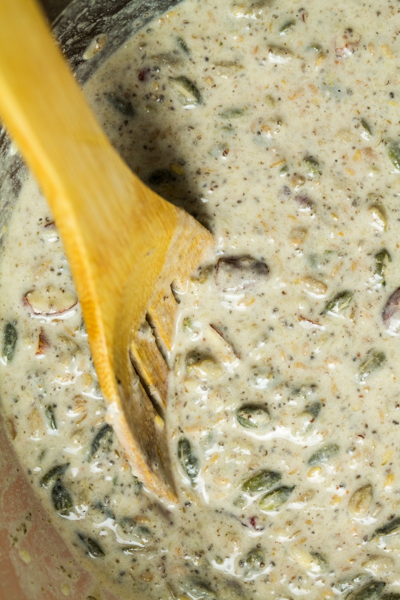 gluten free multiseed bread batter