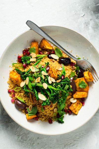 vegan couscous salad roasted parsnips lunch