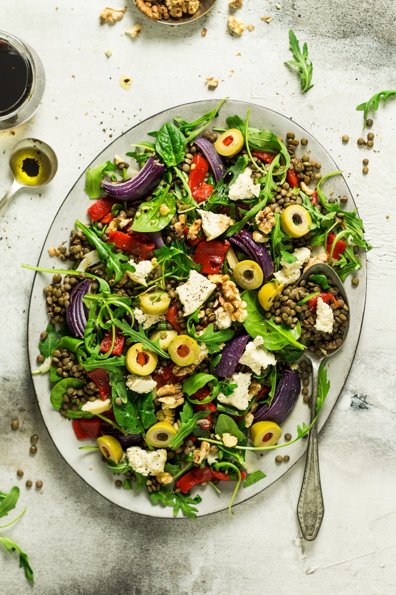 puy lentil salad almond cheese platters