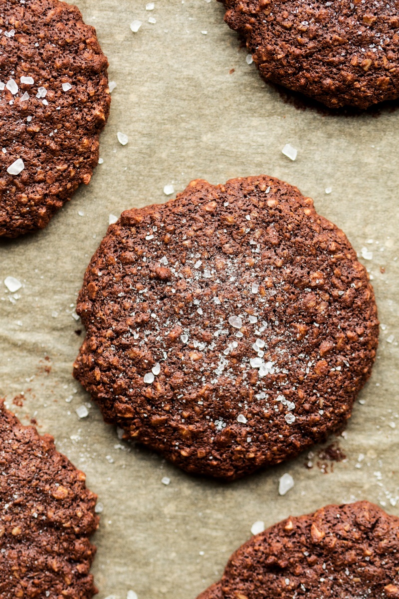 vegan chocolate cookies close up