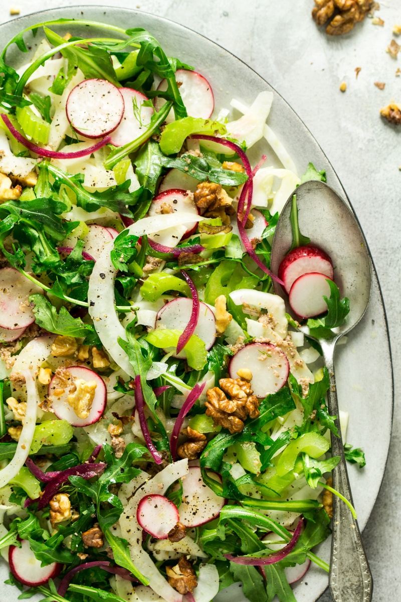 Vegan fennel salad with walnut dressing Lazy Cat Kitchen