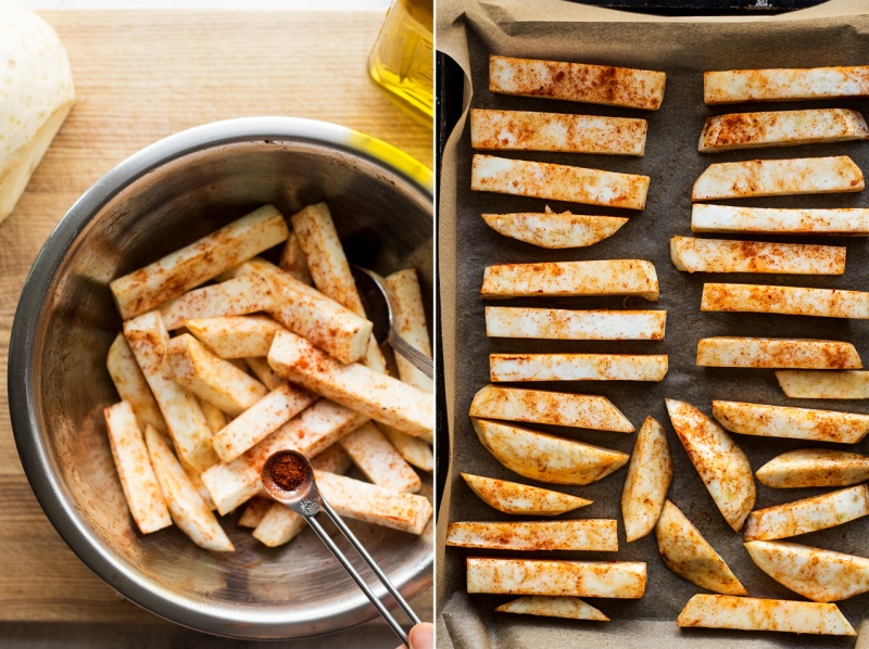 celeriac chips prep