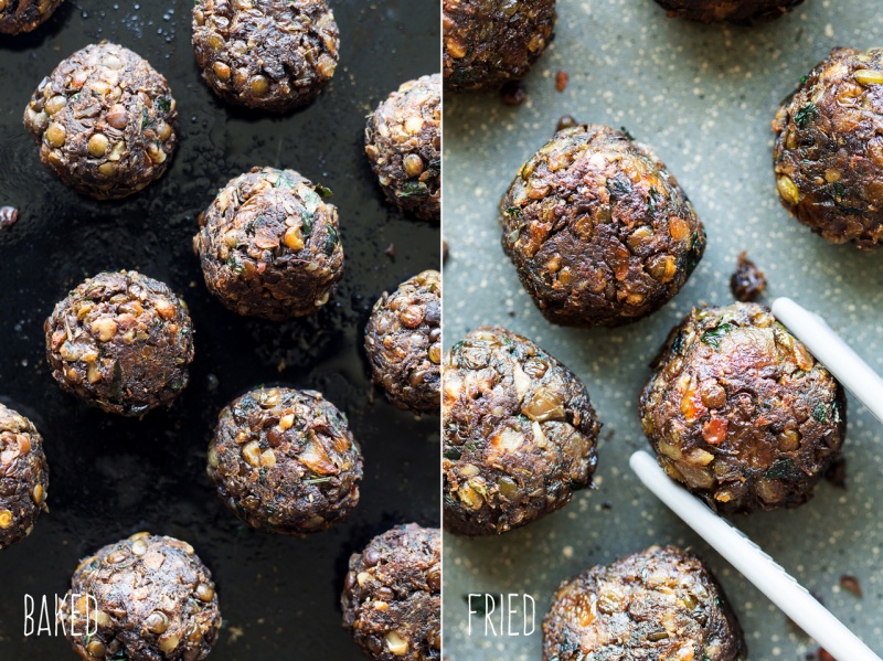 vegan meatballs baked vs fried