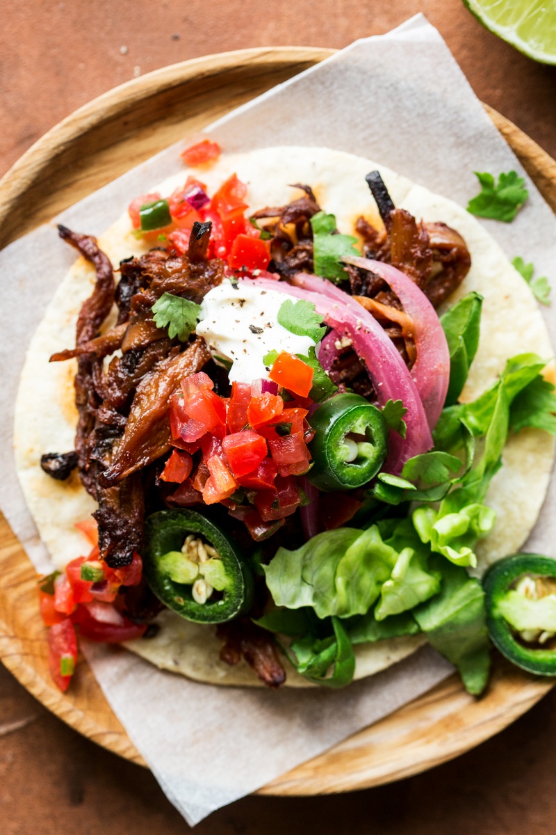 vegan pulled mushroom tacos macros