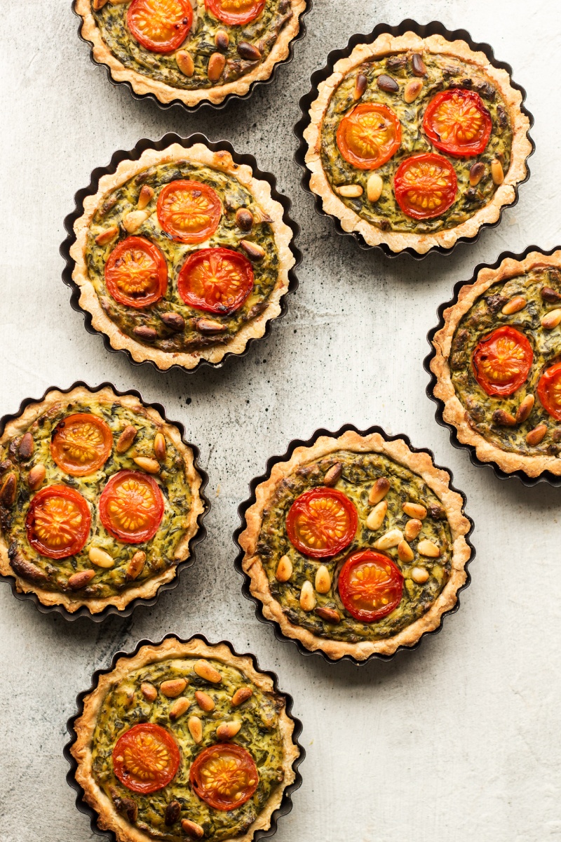 vegan quiche tarts baked